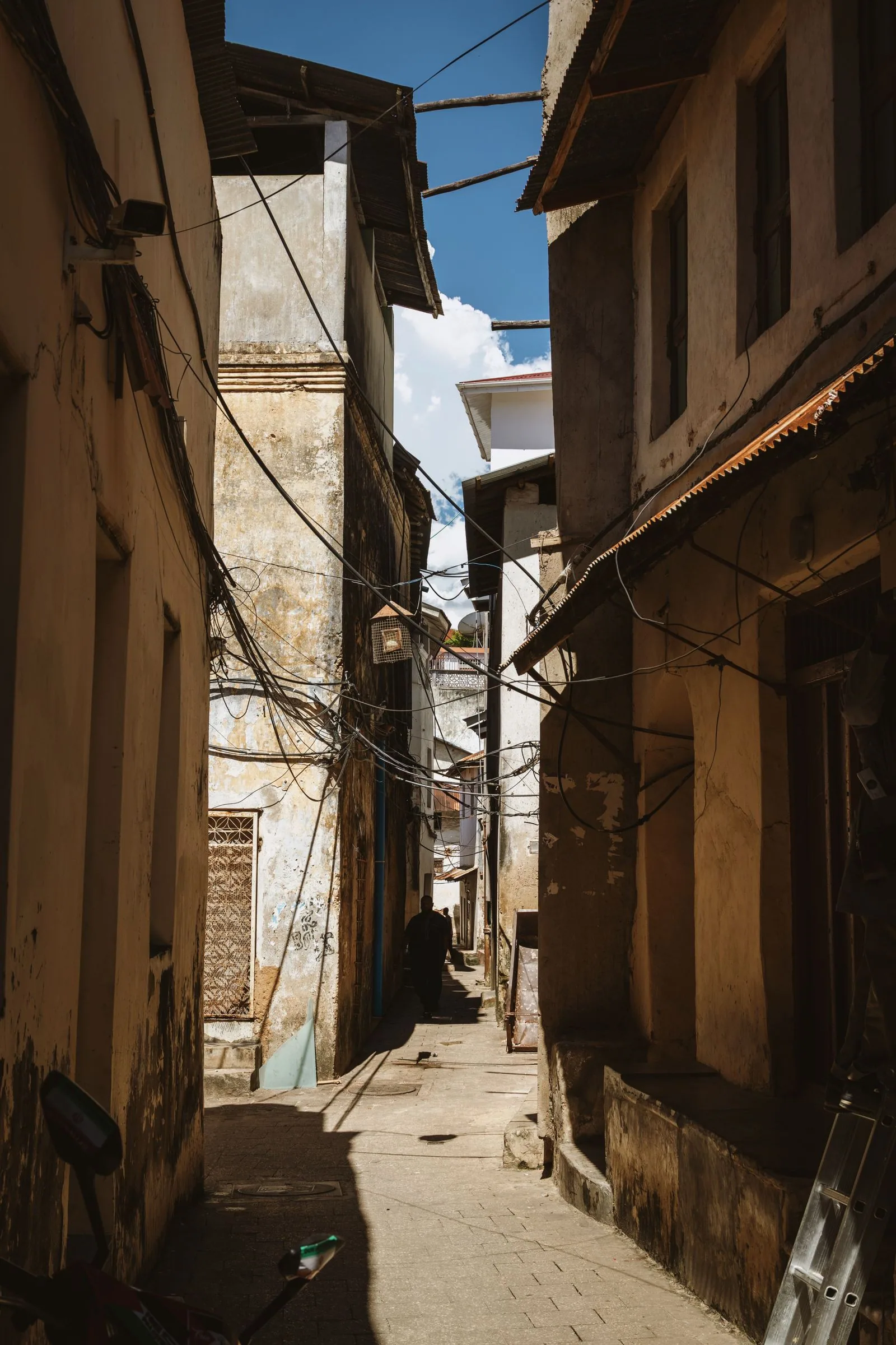 A narrow coral-stone alley in Stone Town